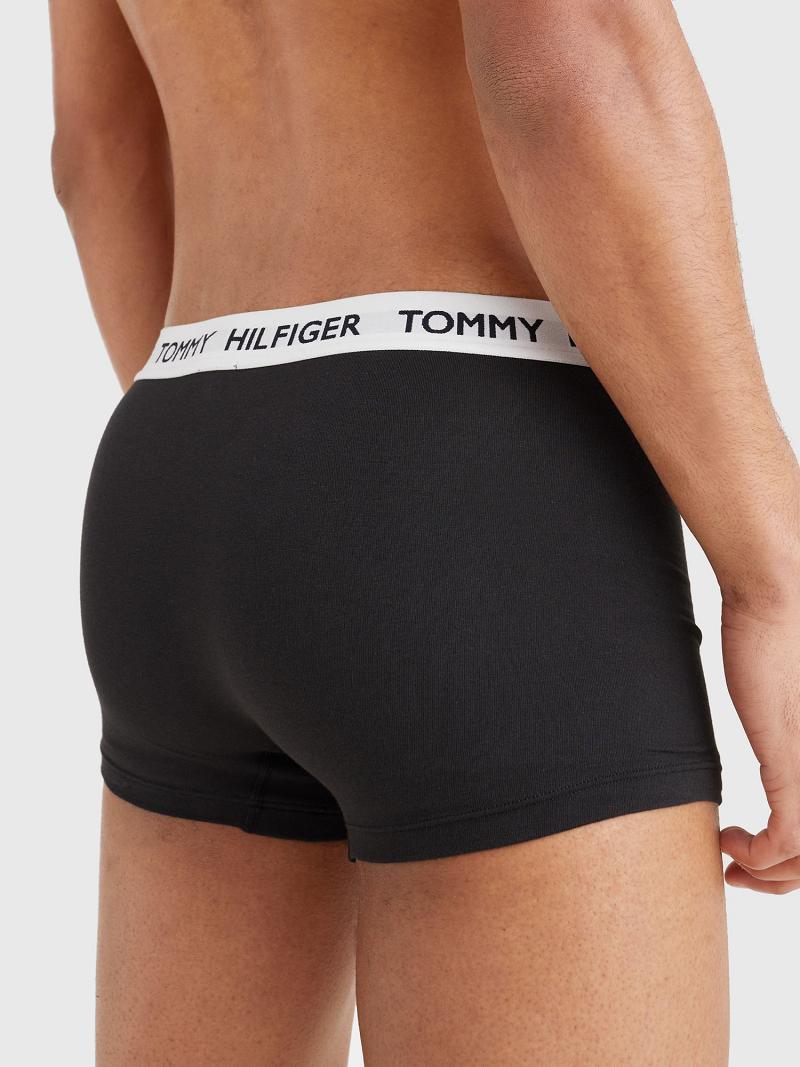 Férfi Tommy Hilfiger Organic cotton signature trunk Trunks Fekete | HU 1306UZG